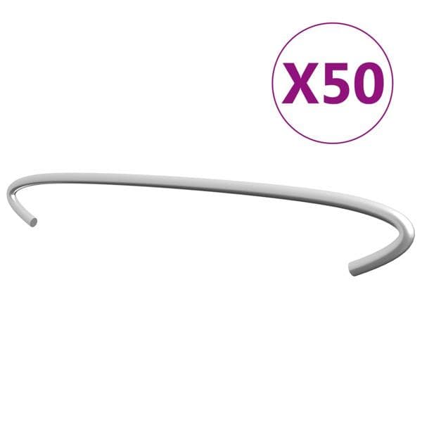 [LLC]vidaXL Gabion Hooks 50 pcs Galvanized Steel 40 cm Silver silver