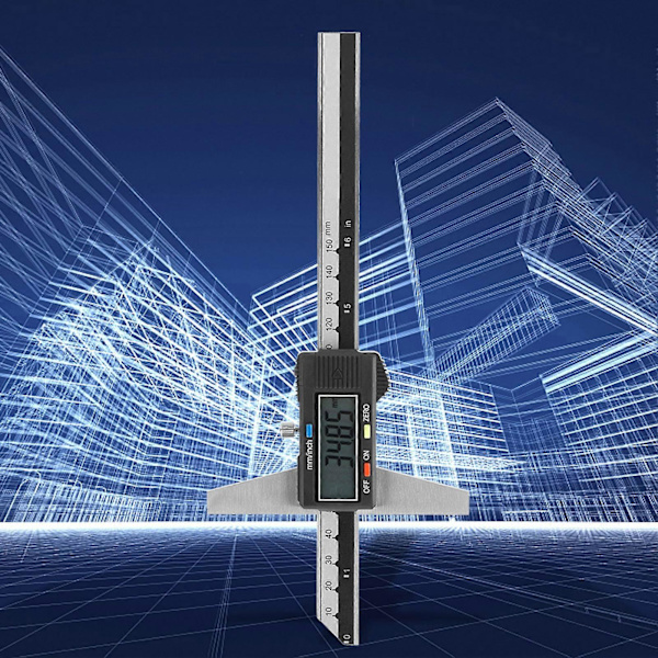 [LLC] Rustfrit stål digital dybde skydelære 0-150mm 0.01mm