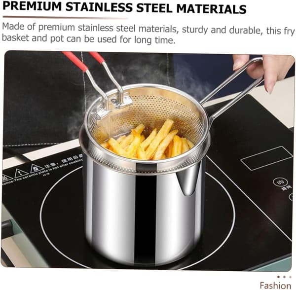 [LLC]Frituregryde Rustfrit Stål Kurv Friturepande Metal Frituregryde Egnet