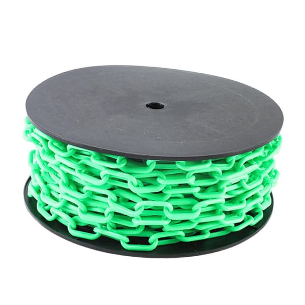 [LLC]Thgh Visibility Safety Barrier Chain PP Plastic Easy Cut Caution Security for Parking Driveway Events Green