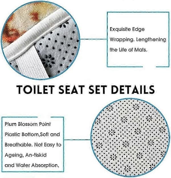 [LLC]ThPcs Julebadeforhængssæt med bademåtte, tæpper og toiletmåtte til badeværelset