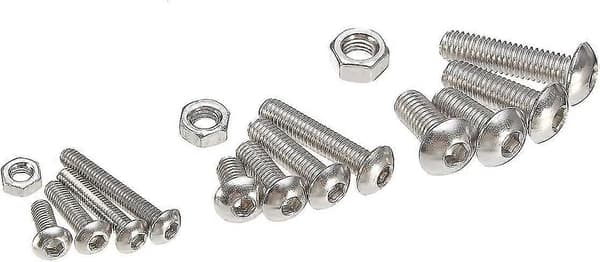 Sett 440 stk. M3 M4 M5 Rustfritt Stål Sekskant Hode Knapp Socket Hode Kabel Bolter Skruer Låsemutter Sortimentsett Med Oppbevaringsboks
