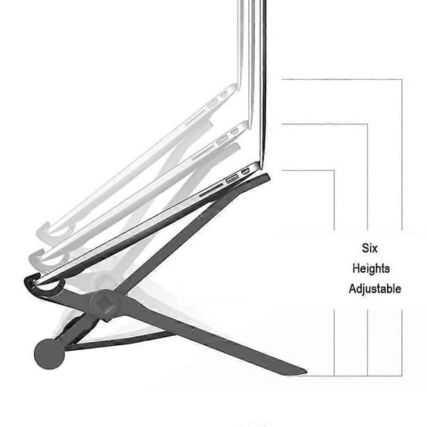[LLC]Thxstand K2 Laptop-höjdstativ, hopfällbart och bärbart datorstativ med värmeavledning, Storlek: 35,4x4x4cm (Svart) Black