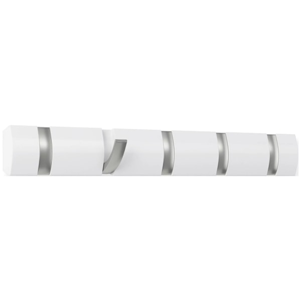[LLC]Wall-mounted coat rack with 5 hooks, white