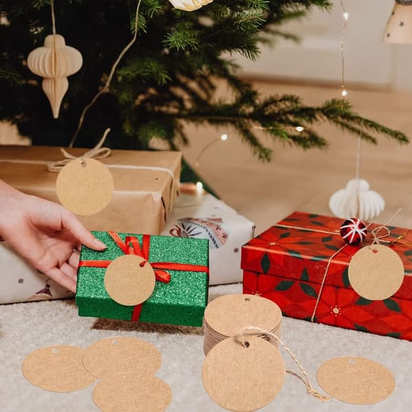 [LLC] 100 Pcs Kraft Labels, 5 cm Diameter Round Kraft Paper Labels