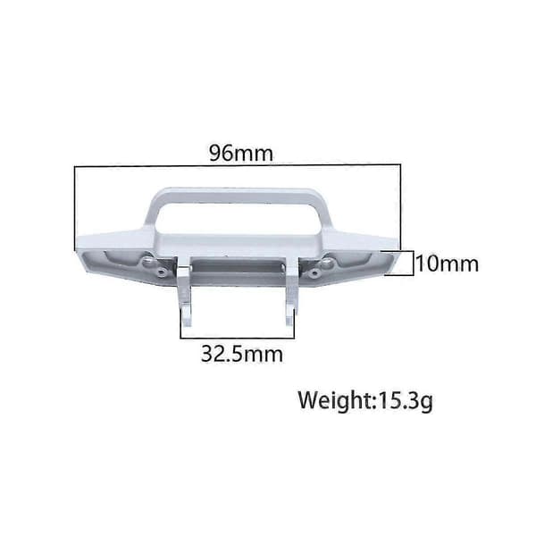 [LLC]Metal Front Bumper 9734 til Trx4m -4m 1/18 RC Crawler Bil Opgraderingsdele Op Tilbehør, sort