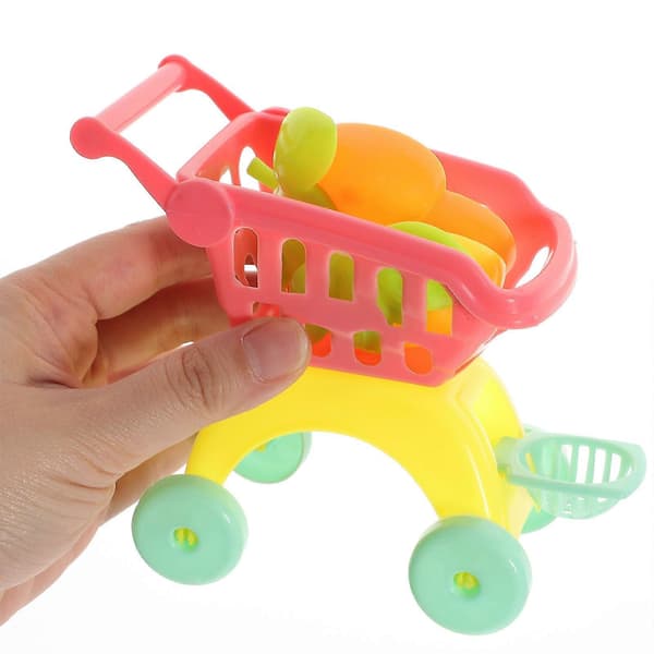 [LLC] Mini indkøbsvogn legetøj, foregive fødselsdagsgaver, assorterede farver, 4 sæt