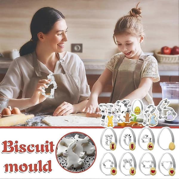 [LLC] Easter Cookie Cutter Set – Bunny and Carrot Shapes, Stainless Steel, Compatible with Easter Baking and DIY Crafts