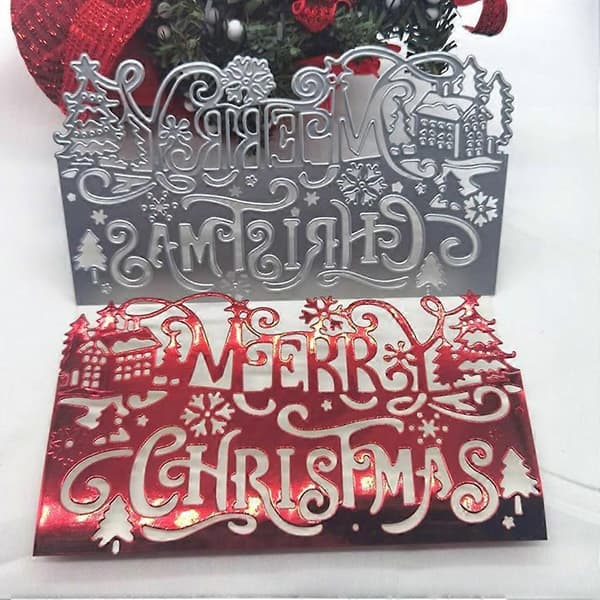 Skärform Papperskort God Jul Formmall Präglingsstencil