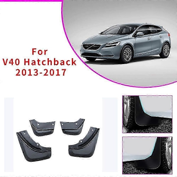 [LLC]Thd Stænklapper til V40 Hatchback 2013-2017 Forreste Bageste Skærme Bil 4 Stk. black
