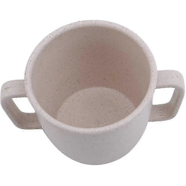 [LLC]Mug with Two Handles, Solid Color Drinking Cup, Milk Coffee Cup, Home Tableware, Easy to Use, 1pc, Beige GCO