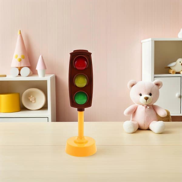 [LLC] Trafikklyssmodell med lys og lyder 2 stk for rollespillleker Light Brown 21.00X7.00X7.00CM