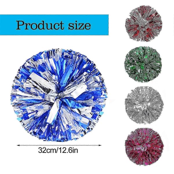 [LLC]2-pack metalliska cheerleading-pompoms, hejarklacks-pompoms, dans-cheer-plastpompoms (rosaröd)