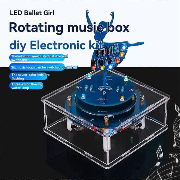 [LLC] Roterande speldosa DIY elektroniskt kit Flicka speldosa