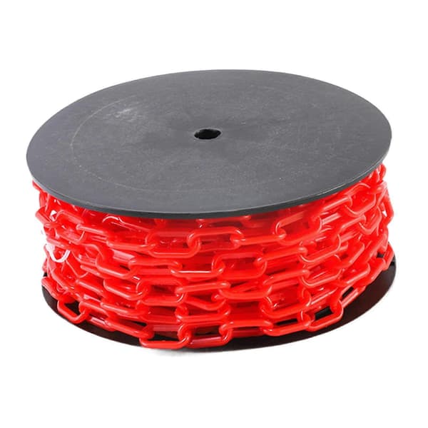 [LLC]Thgh Visibility Safety Barrier Chain PP Plastic Easy Cut Caution Security for Parking Driveway Events Red