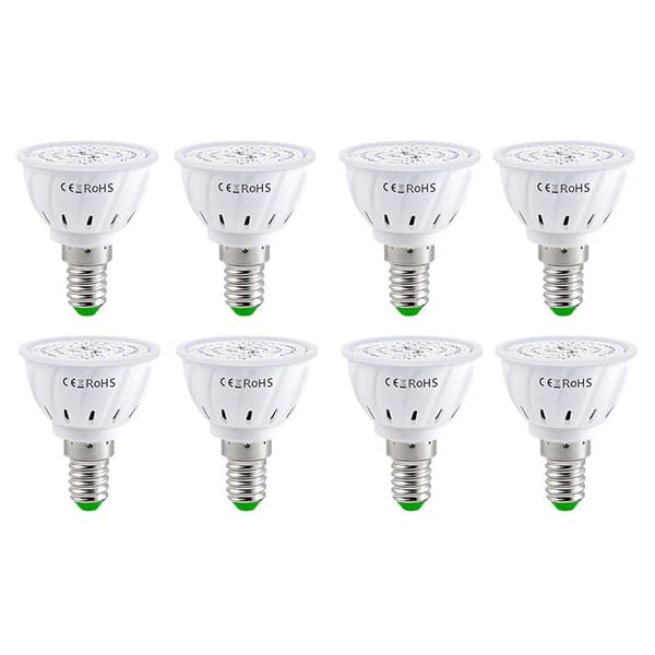 [LLC] LED Grow Light E14 - 60 Light Sources Full Spectrum Grow Light, for Flowers Hydroponic Seeds Organic Plants 8 Pcs Set