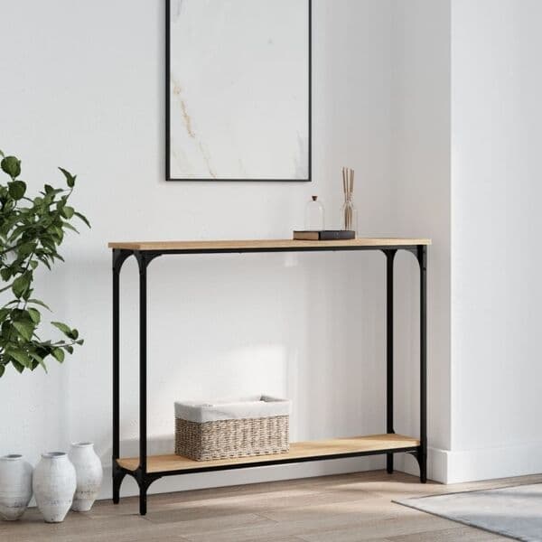 [LLC]vidaXL Console table sonoma oak 100x22.5x75 cm engineered wood Brun 8500