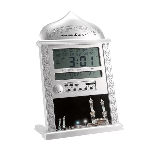 [LLC]Than Clock Athan Böneklocka Automatisk Azan Väggböneklocka Islamisk Muslimsk Silver