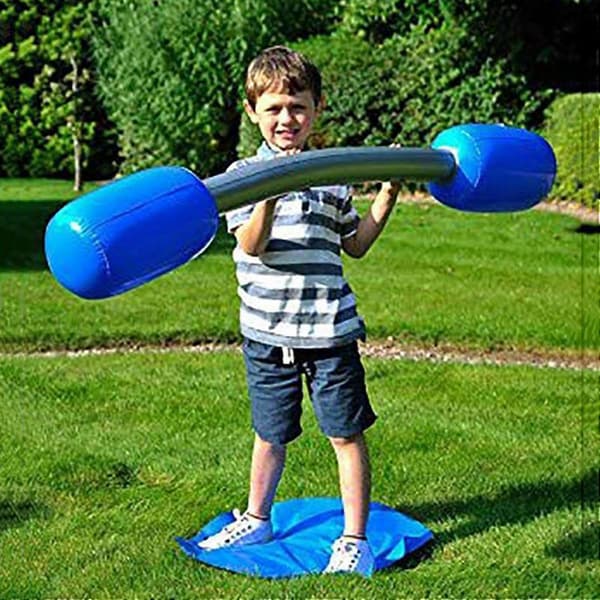 [LLC] Uppblåsbart Gladiator-spelset Uppblåsbar strid 2 pinnar & 2 mattor Kit Rolig interaktiv utomhusduell