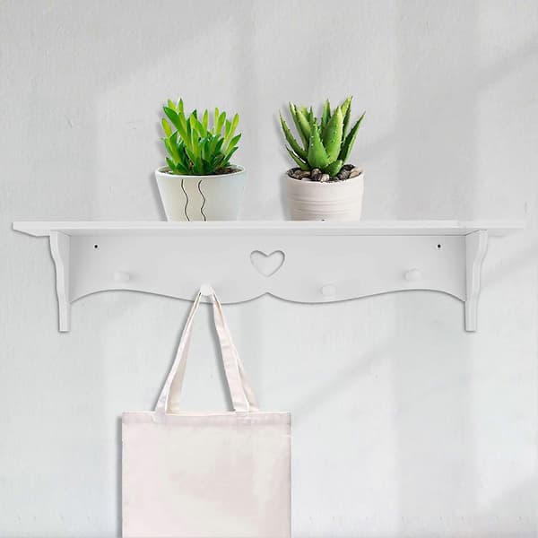 [LLC] White Carved Wall Hanging Hollow Wall Shelf Wall Decoration Hanger Hook