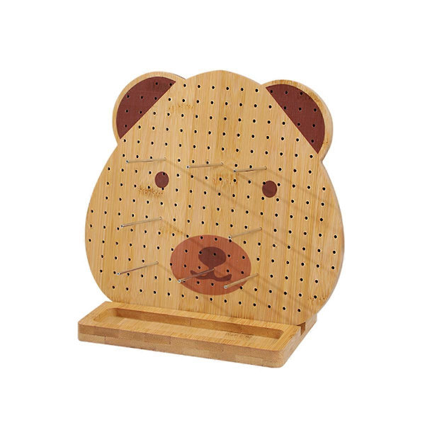 [LLC]Thochet Blocking Board med 10 pinde, Blocking Board til hækling og strikning, Bambus Granny Square Blocking Boards Wood