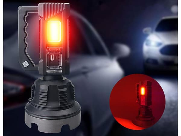 [LLC]Rechargeable Flashlight - Searchlight - CREE XHP50 LED - tripod included Svart black