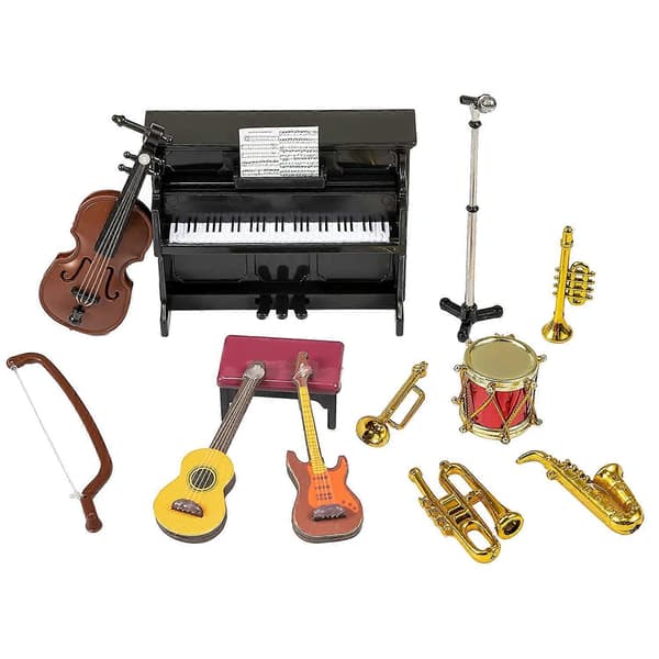 [LLC] Miniatyrinstrument sett 12 stk Mini instrumentdekorasjonstilbehør