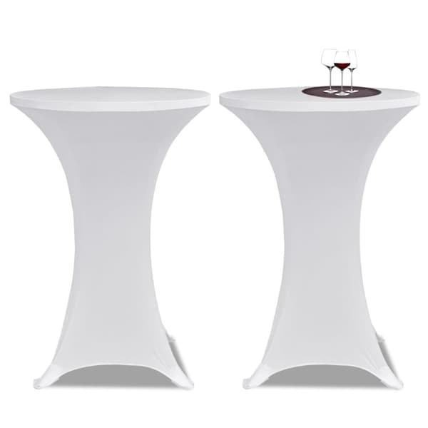 [LLC]vidaXL Betræk til ståbord Ø60 cm hvid stretch 4 stk. Vit white