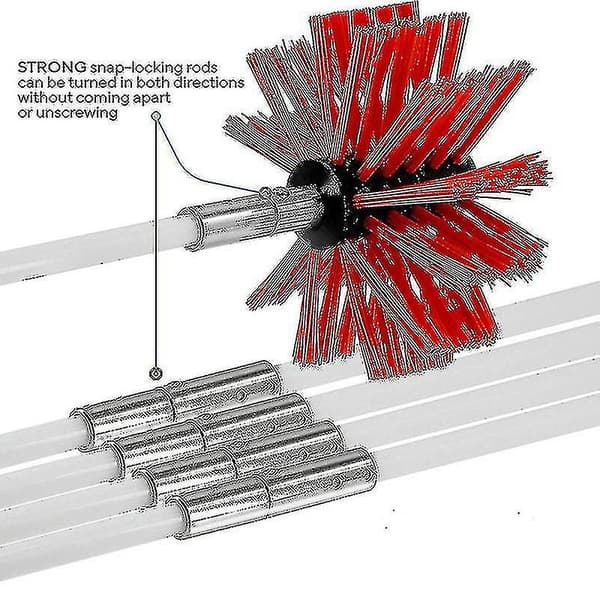 [LLC] 2023 Professional Chimney Sweeping Kit 3.6m - Adjustable Nylon Chimney Brush 100mm - Ducts