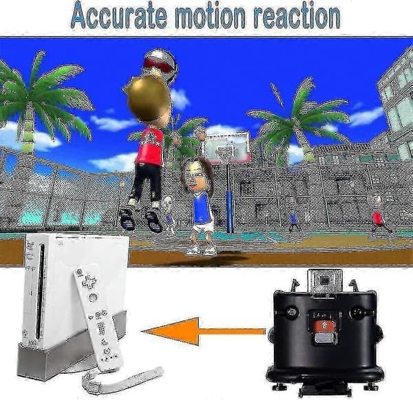 [LLC]ThMotion Plus Adapter Sensor til Wii Remote Controller, Motion Plus Adapter Accelerator Erstatning til Wii Motion Plus Adapter-God Black