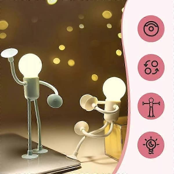 [LLC] Malleable Funny Sportsman Night Light Button Battery Desk Lamp Versatile Mini Lamp Creative O White