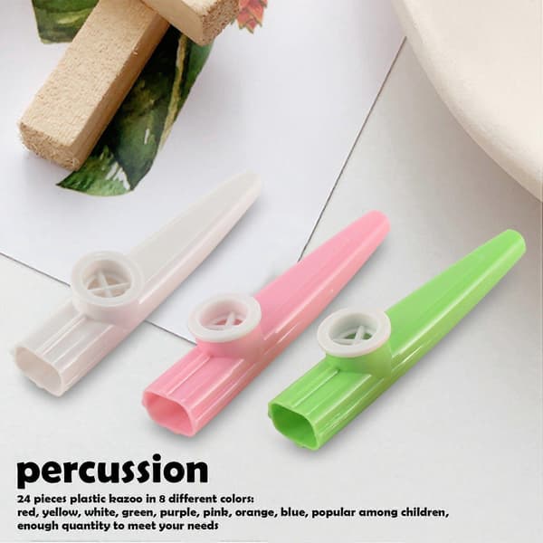 [LLC]24 delar plast 8 färgglada Kazoo musikinstrument för gitarr