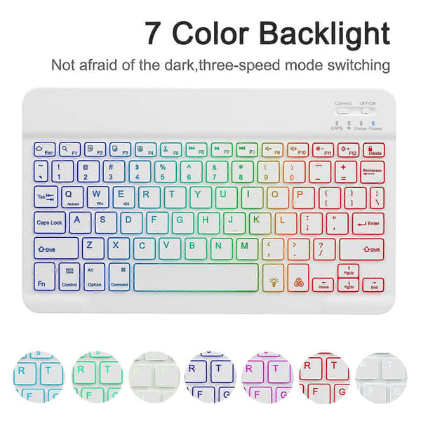 [LLC]Samsung Galaxy Tab A9+ Leather Case with Detachable RGB Backlit Keyboard Style C