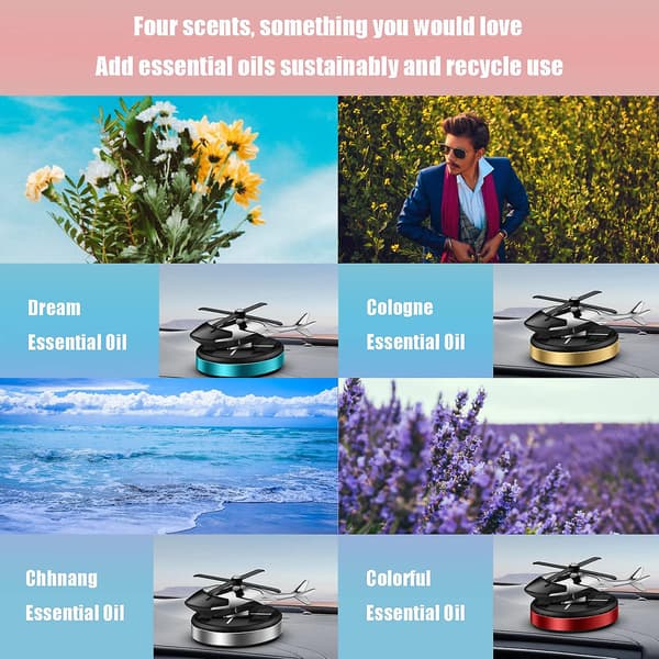 [LLC]2023 - Solroterande Helikopter Aroma Diffuser Bil Luftfräschare Pipshop Bildelar Bil Hem Kontor