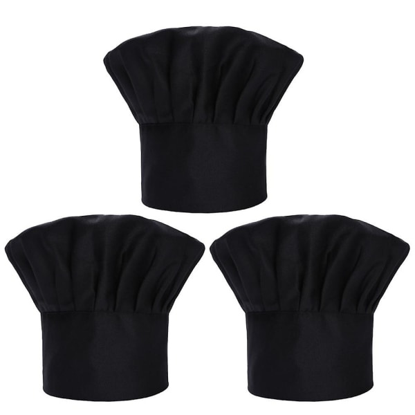 [LLC] 3-Pack Chef Hats for Adults, Adjustable Elastic Chef Hat for Kitchen, Cooking