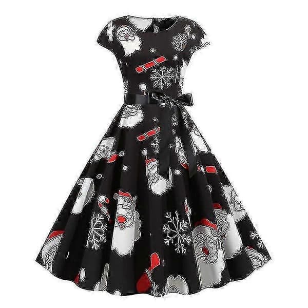 Dame Jule Swing Skater Vintage Hepburn Aftenfestkjole Pattern D XL