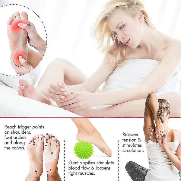[LLC]Spike Peanut Roller+igelkott Fotmassageboll Set-muskel Djupvävnad Green