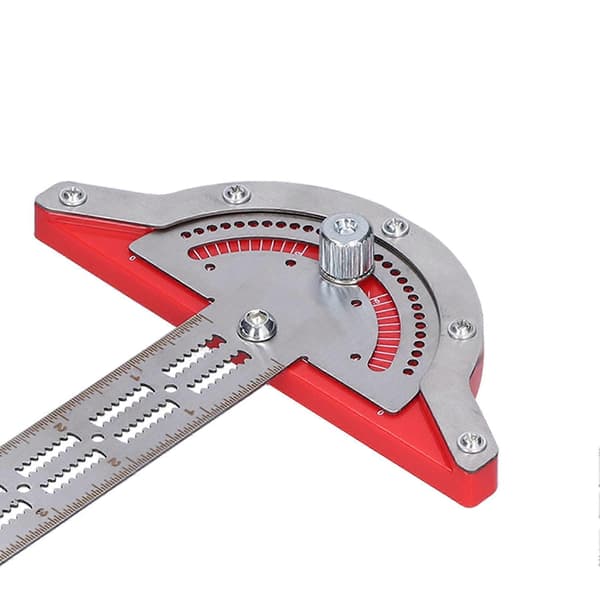 [LLC]Thodworker Edge Ruler Protractor Vinkelmåleverktøy i rustfritt stål Tømrerutstyr 38.1cm