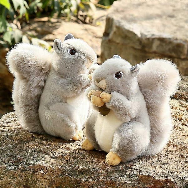 [LLC] Squirrel Doll Lifelike Grey Squirrel Plush Toy: A Perfect Christmas Gift for Kids!-lingling}