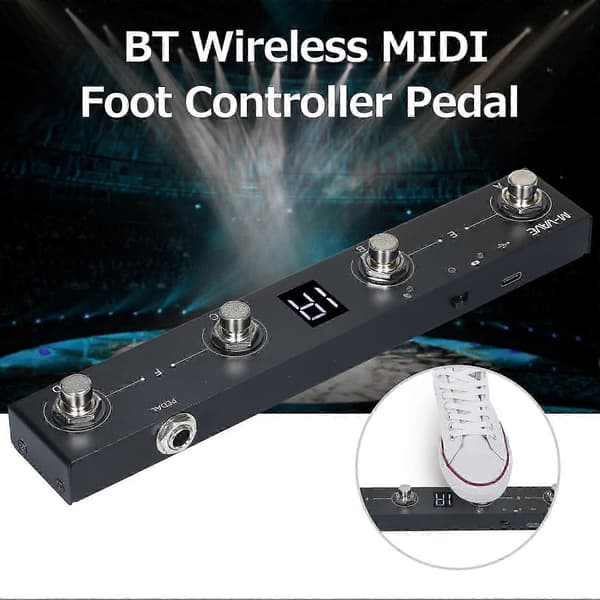 M-VAVE Chocolate BT Trådløs MIDI Controller Genopladelig 4 Knapper Bærbar MIDI Fodcontroller Pedal APP Kontrol