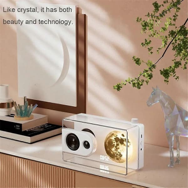 [LLC]M6 Moonlight Music Box Bluetooth-høyttaler Støtter TF-kortspilling AUX Datamaskinforbindelse Klokke foreldre Lydboks B White