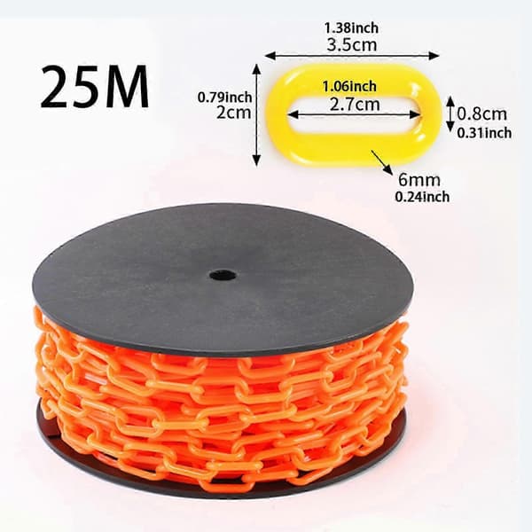 [LLC]Thgh Visibility Safety Barrier Chain PP Plastic Easy Cut Caution Security for Parking Driveway Events Orange