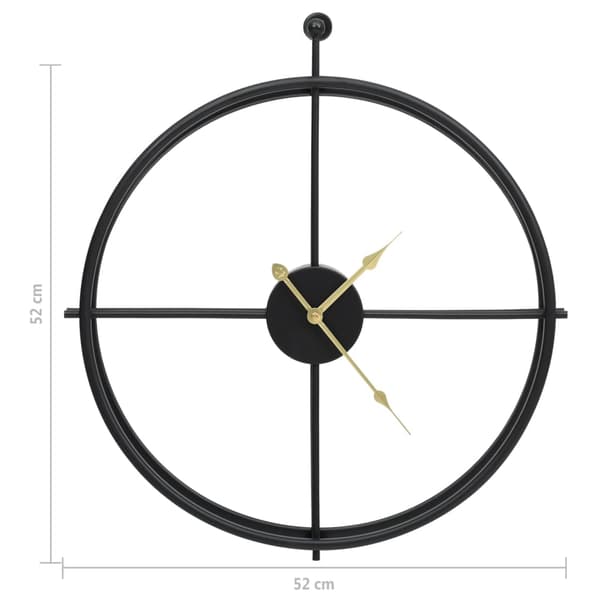 [LLC]vidaXL Wall clock black 52 cm iron Svart black