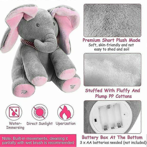 [LLC]Baby Talking PP Cotton Elephant Soft Plush Doll Singing Stuffed Animal Blue