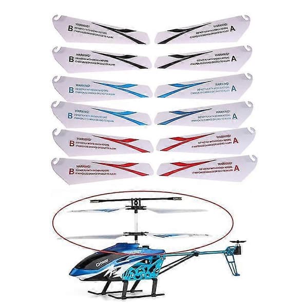 [LLC] 4 stk. 7,2/9 cm reserveblade til r/c minihelikopter CH002 CH023 dronelegetøj White 4pcs