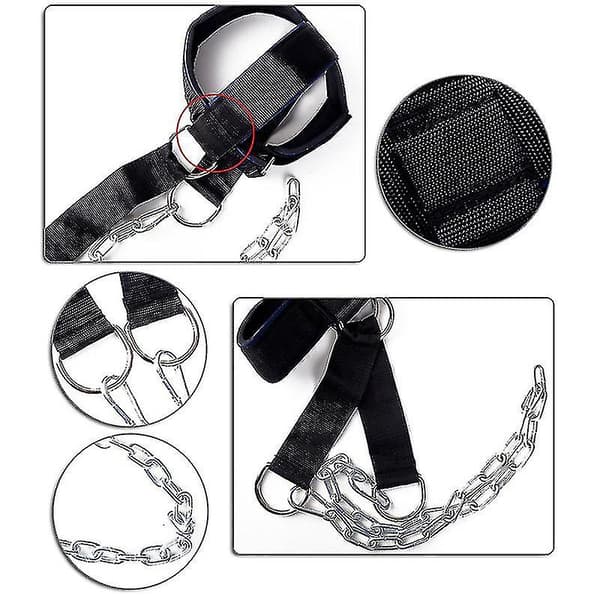 [LLC] Head Harness Strength Training Strap with Chain Adjustable Neck Power Training Belt Gym Fitness