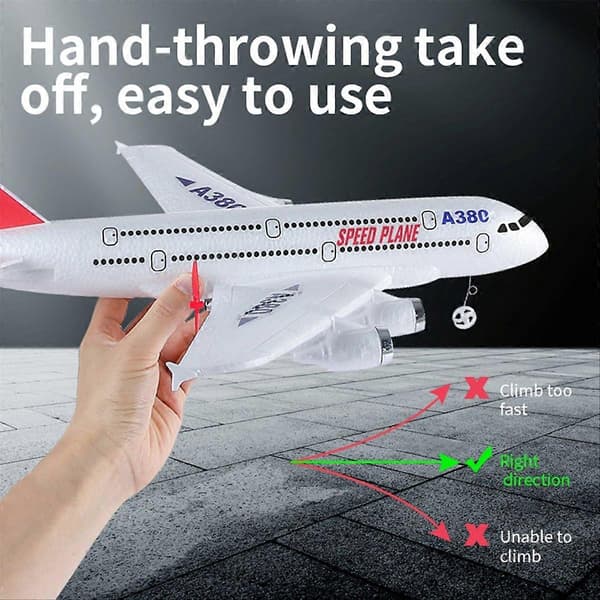 [LLC]Airbus A380 RC Flygplan 2.4G Fjärrkontroll Leksak Fastvingeplan Gyro 79 Plastic
