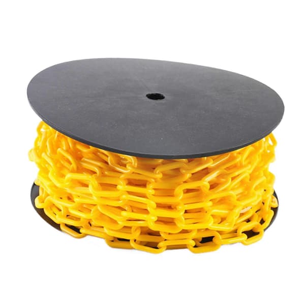 [LLC]Thgh Visibility Safety Barrier Chain PP Plastic Easy Cut Caution Security for Parking Driveway Events Yellow