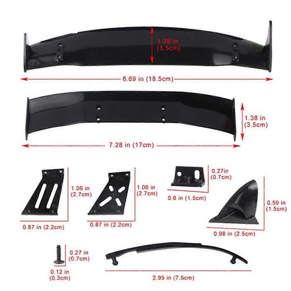 [LLC] til 1/10 RC Drift Bil Bageste Drift Road Karosseri Spoiler Vinge Universelle Dele Tilbehør