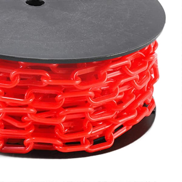 [LLC]Thgh Visibility Safety Barrier Chain PP Plastic Easy Cut Caution Security for Parking Driveway Events Red